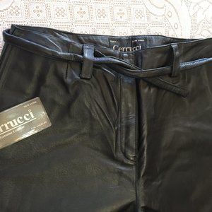 NWT Black Leather Pants by Cerrucci Sz 6, 14 & 16